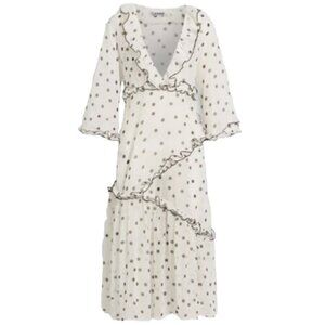 GANNI Ruffled Chiffon Midi Dress